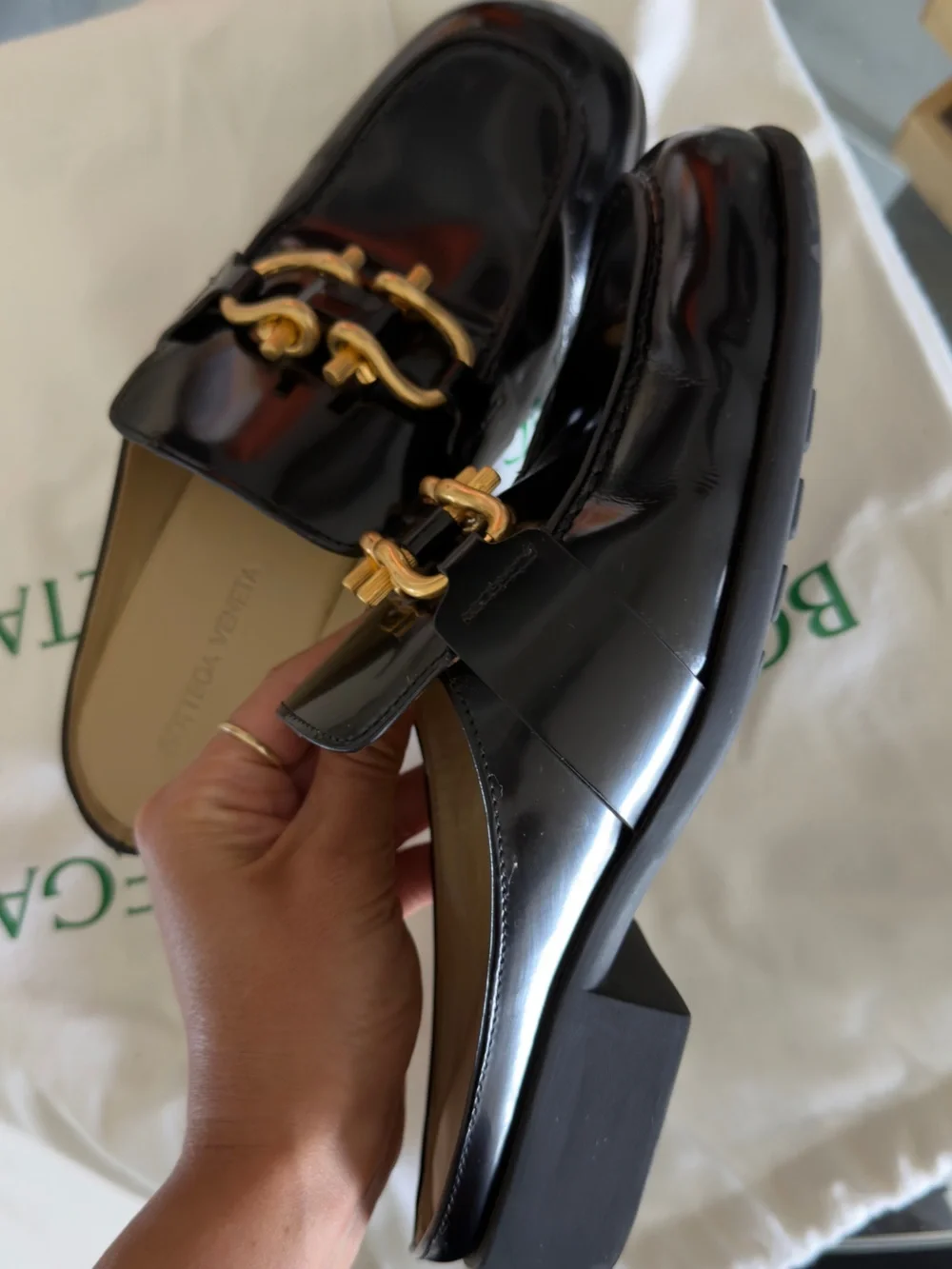Bottega Veneta polished black